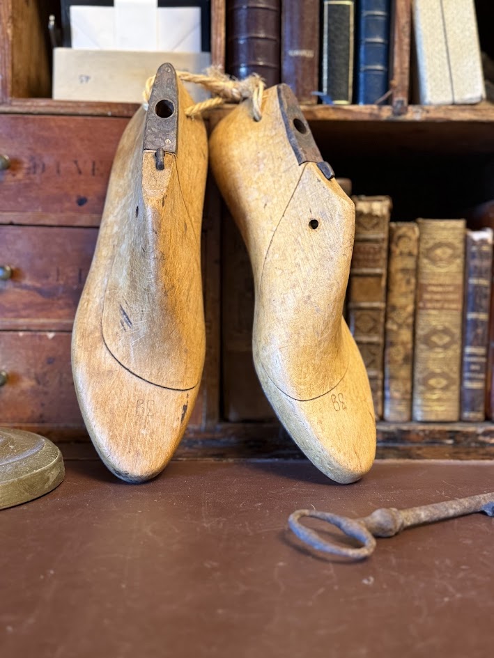 Curated Vintage French Wooden Shoe Lasts – Authentic Pair Size 39 (Circa 1930s)