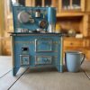 Vintage 1930s French JEP Lithographed Tin Toy Stove Dinette Set