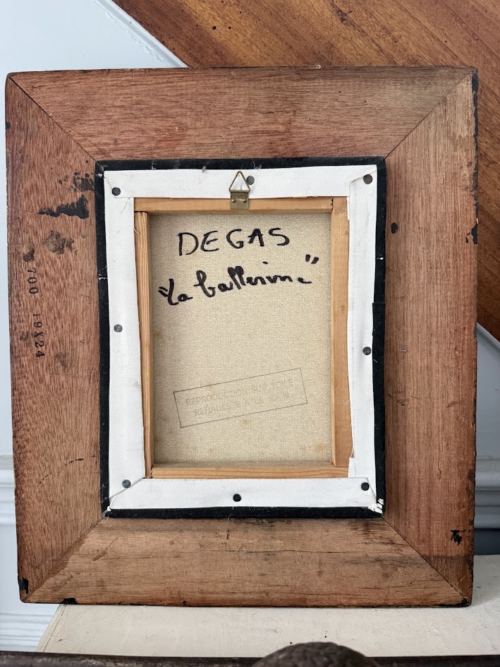 Vintage Framed Impressionist Canvas Reproduction of Edgar Degas LEtoile 2