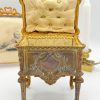 French Antique Gilt Metal Standing Jewelry Casket - Louis XV Rococo Style with Tufted Silk Interior (c. 1890–1910) IMG_1736