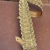 Pair of solid brass vintage curtain tie-backs French with Floral motif IMG_0930