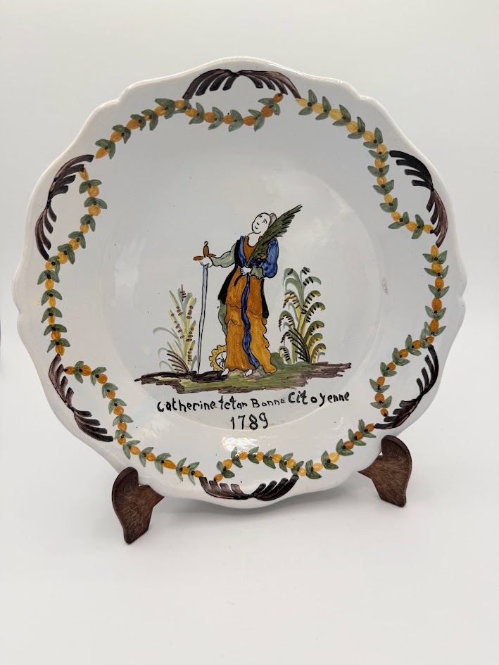 Set of 4 French Nevers Faience Revolutionary Plates – Hand-Painted Faïence Parlante Collectibles Signed 1a IMG_1842