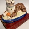 Staffordshire Cat on Cobalt Blue Base Late 19th CenturyIMG_1277