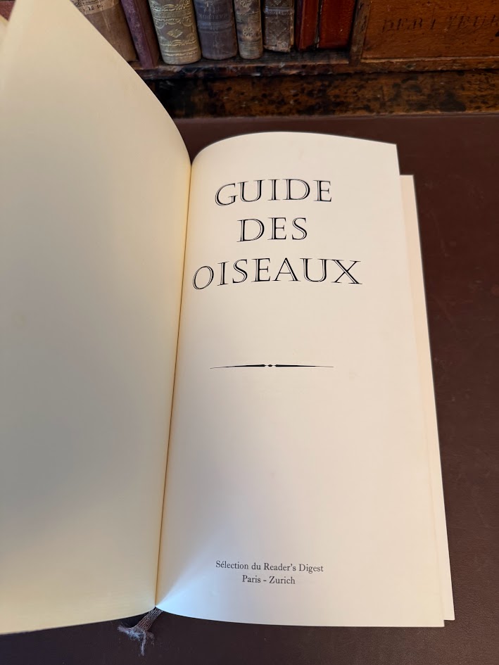 Vintage 1971 Guide des Oiseaux (First Edition) - Sélection du Reader's Digest Hardcover IMG_1790