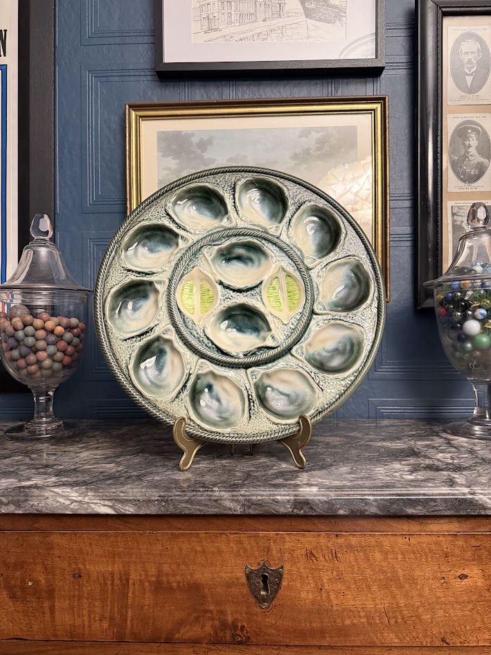 Vintage French oyster plate set St Clement France 1950s IMG_1916