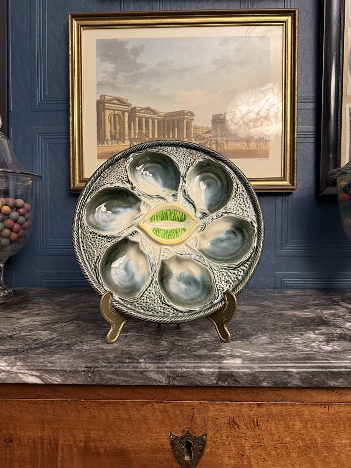 Vintage French oyster plate set St Clement France 1950s IMG_1917