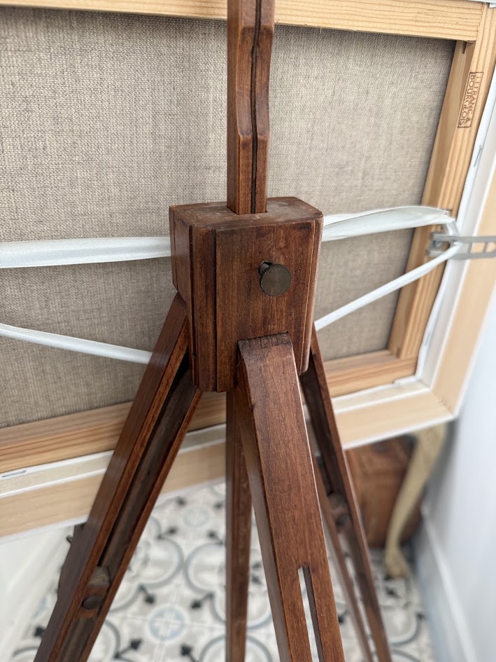 vintage 1950s French Field Easel - Folding Artist's Tripod 3