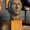 Antique French Patinated Plaster Bust of Frédéric Chopin Faux-Bronze Finish on Faux-Wooden Base IMG_2168